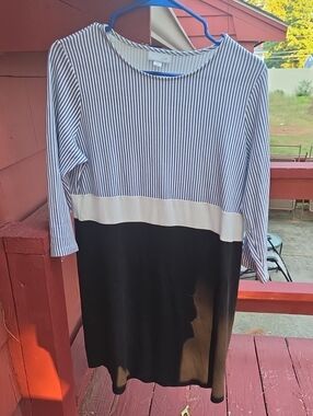 J. Jill Blue and White Striped Dress